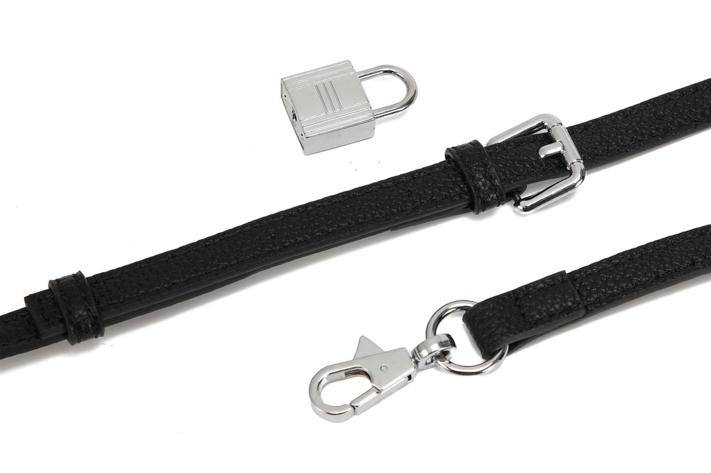 BK25 Pebbled Top-Handle Bag — Silver-Tone Hardware — strap