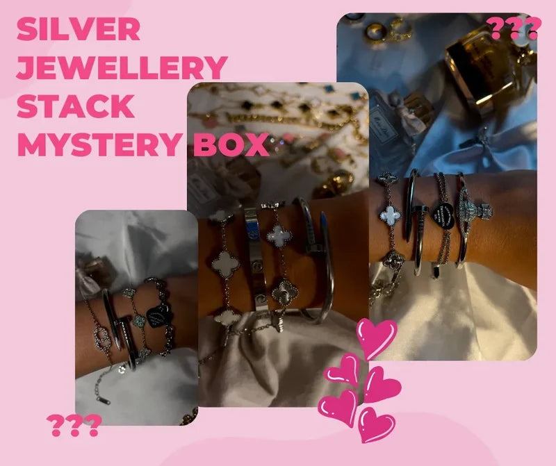 Silver Tone 4 Piece Jewellery Stack Mystery Box