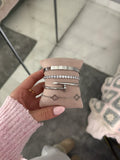 Silver Tone Clover 4 Piece Bracelet Stack