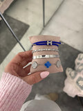 Silver Tone Ocean Blue Bracelet Stack