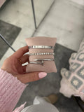 Silver Tone Tennis 3 Piece Bracelet Stack