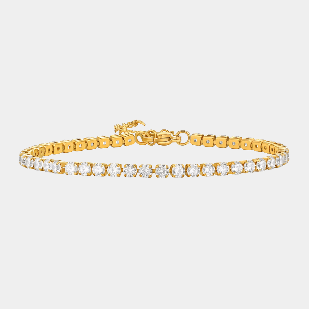 Adjustable Tennis Bracelet Gold Tone