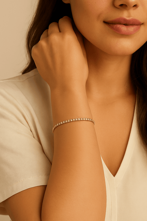 Adjustable Tennis Bracelet Gold Tone