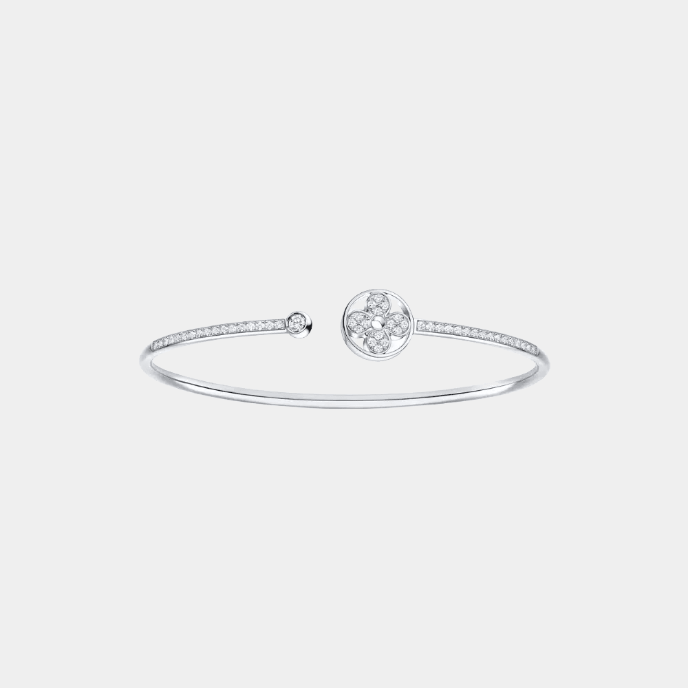 Blossom Clover Twist Silver Tone Bracelet