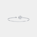 Blossom Clover Twist Silver Tone Bracelet