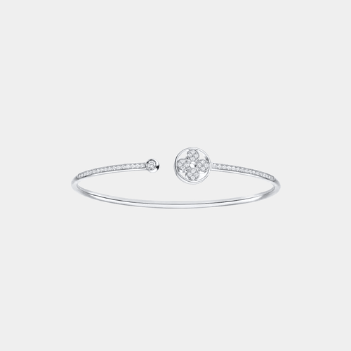 Blossom Clover Twist Silver Tone Bracelet