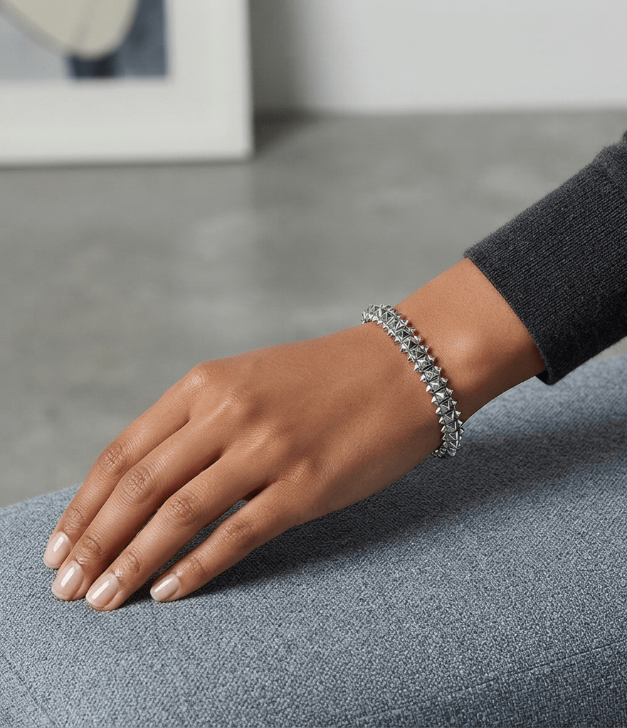 Clash Bangle Bracelet Silver Tone