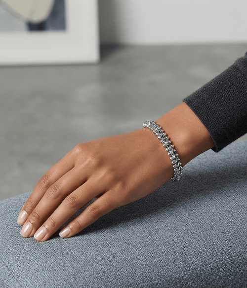 Clash Bangle Bracelet Silver Tone
