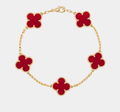Clover Bracelet Red Gold Tone