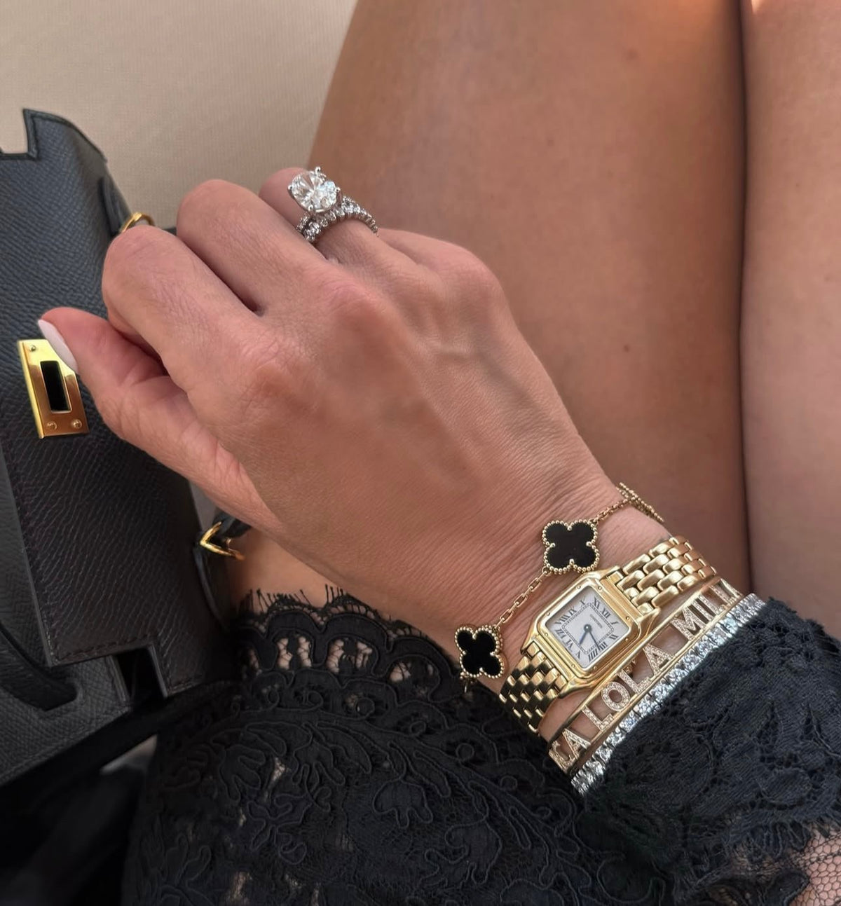 Black Clover Necklace & Bracelet Set