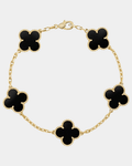 Black Clover Charm Bracelet — Gold Tone