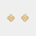 Clover Stud Earrings — Gold Tone