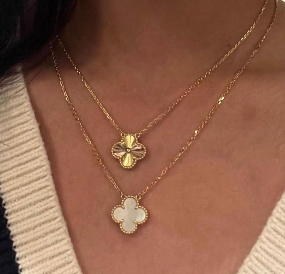 White Clover Necklace & Bracelet Set