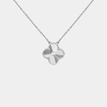 Clover Necklace Full Silver Tone