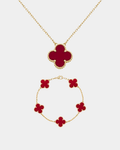 Red Clover Necklace & Bracelet Set