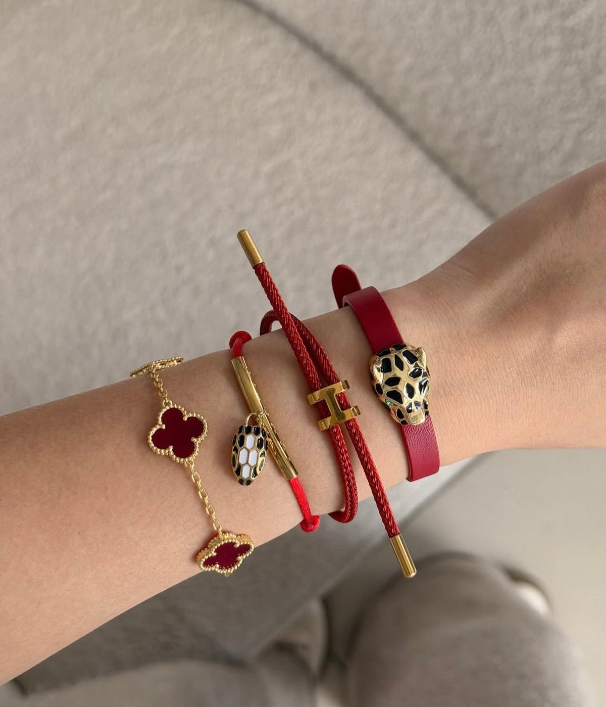 Red Clover Necklace & Bracelet Set