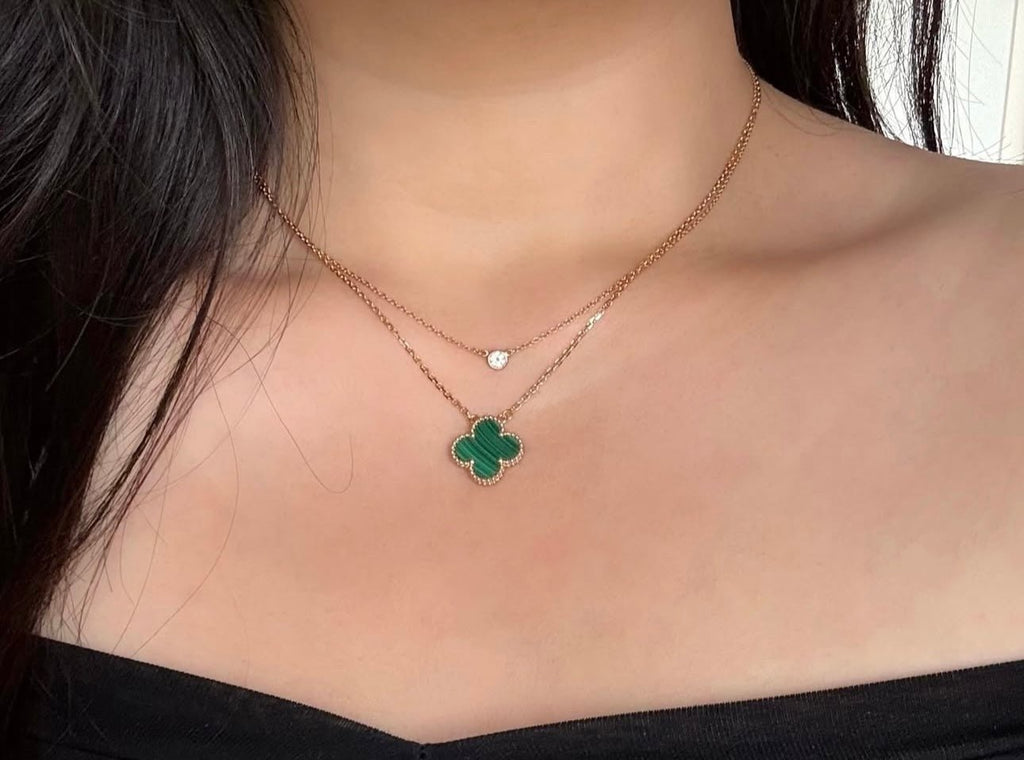 Green Clover Necklace, Bracelet & Earrings Set