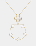 White Clover Necklace & Bracelet Set