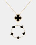 Black Clover Necklace & Bracelet Set