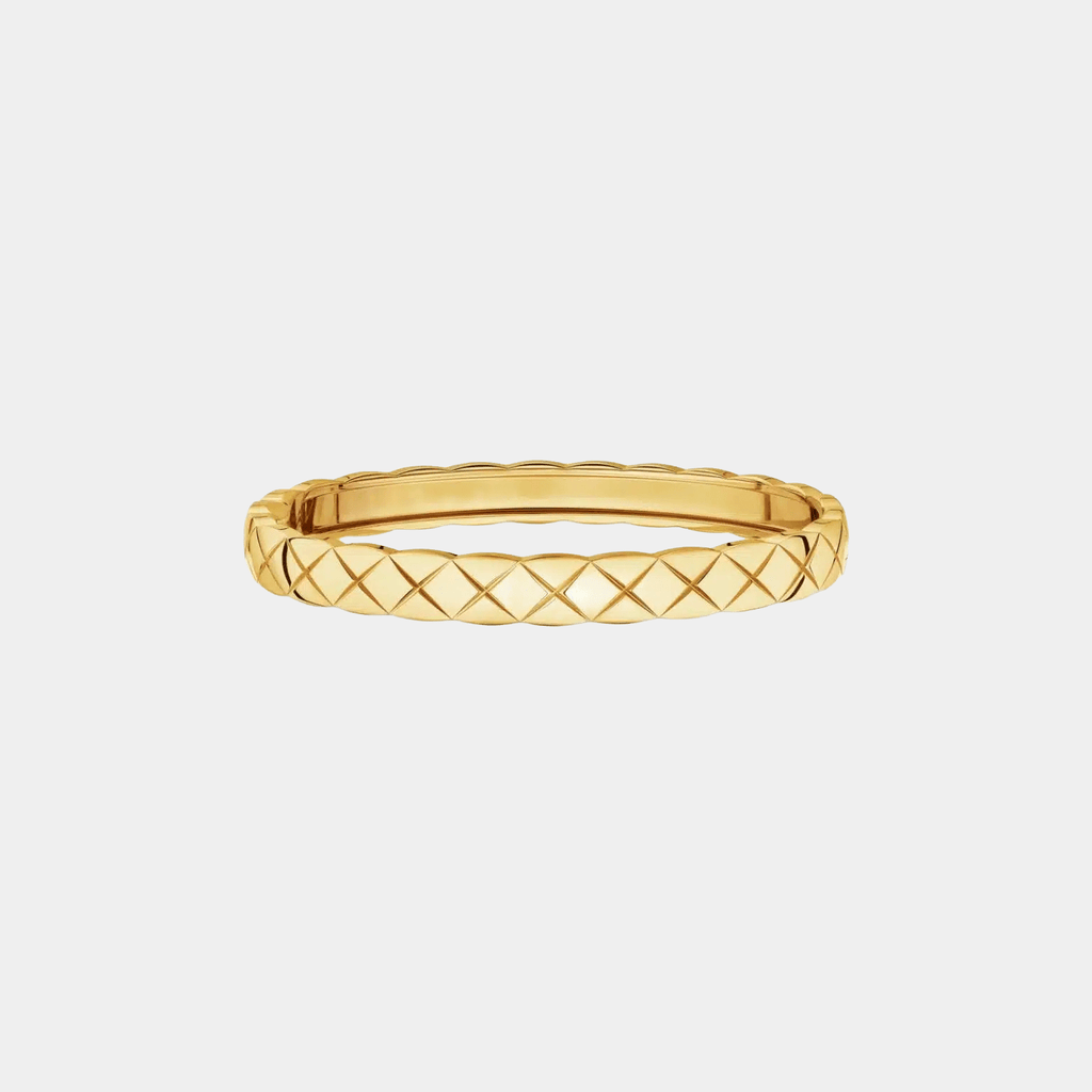 Bracelet Quilted Gold Tone Bangle