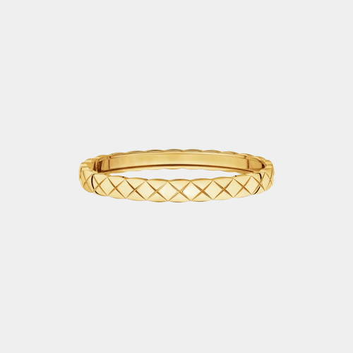 Bracelet Quilted Gold Tone Bangle