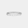 Bracelet Quilted Silver Tone Bangle