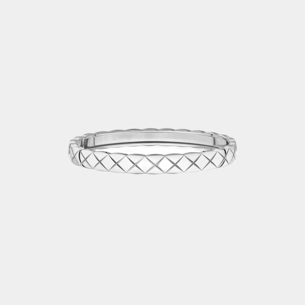 Bracelet Quilted Silver Tone Bangle