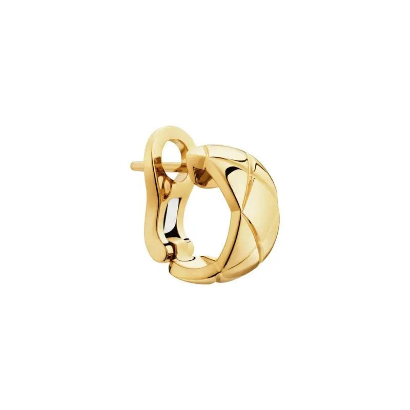 Earrings Interlocking Letter Gold Tone Hoop