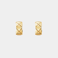 Earrings Interlocking Letter Gold Tone Hoop