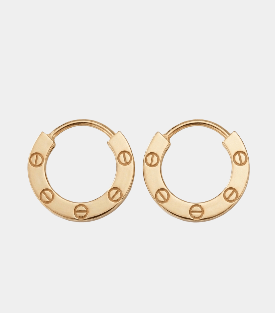 Hoop Love Earrings Gold Tone