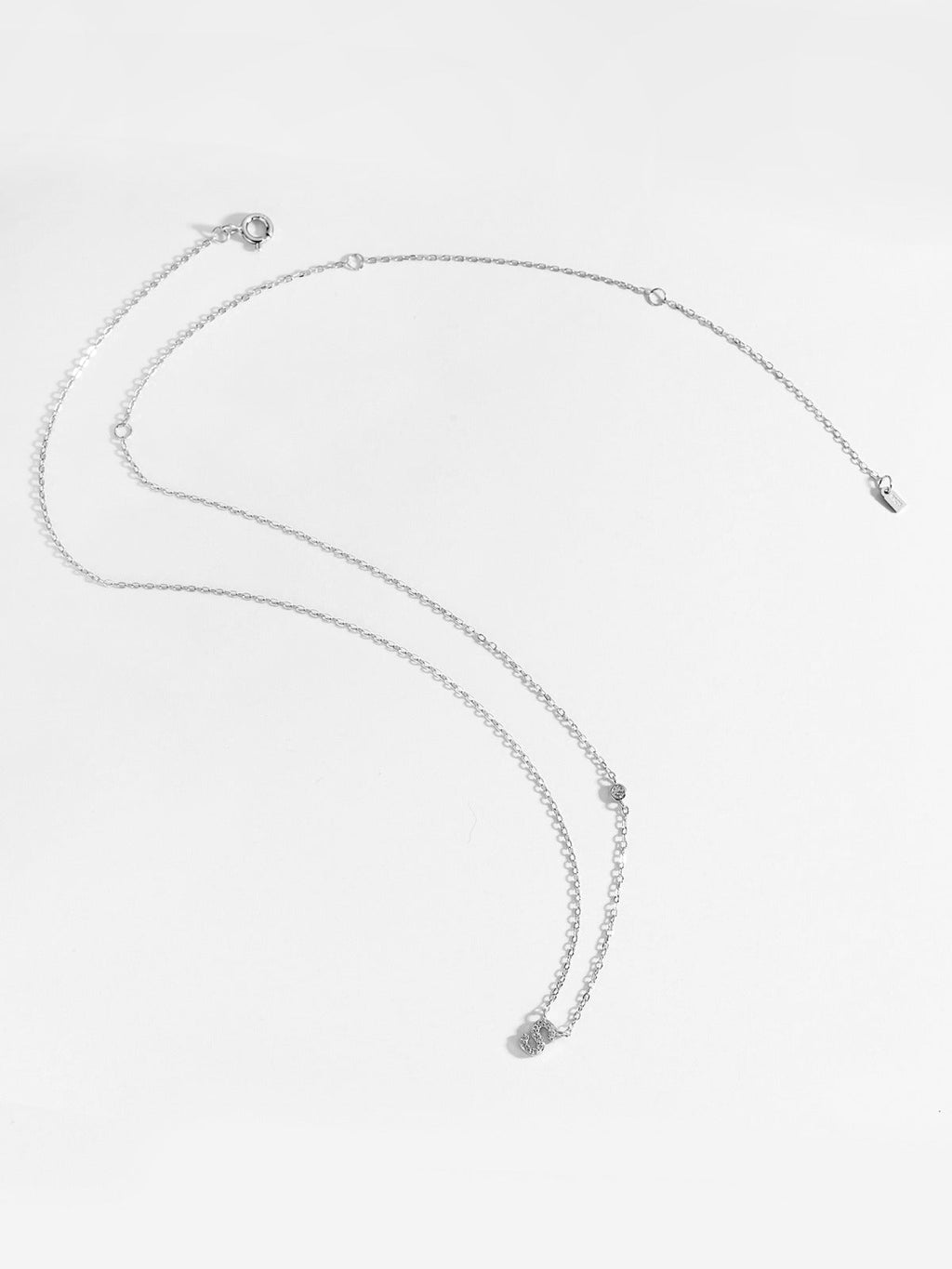 Initial Necklace S Letter Pendant Silver Tone