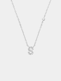 Initial Necklace S Letter Pendant Silver Tone