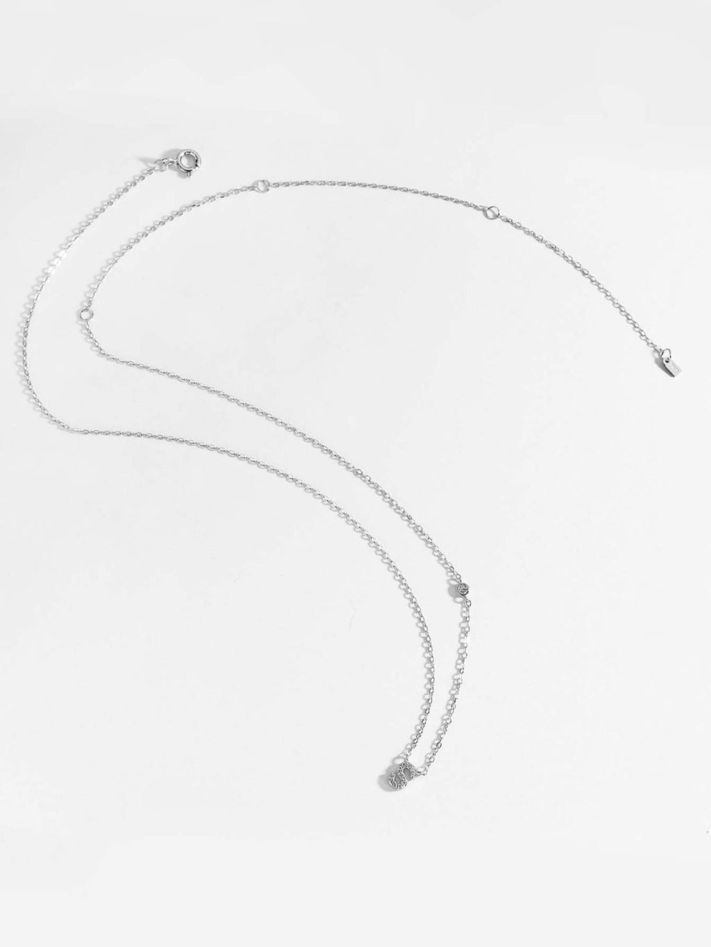 Initial Necklace S Letter Pendant Silver Tone