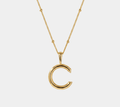 Letter C Initial Necklace Gold Tone