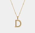 Letter D Initial Necklace Gold Tone