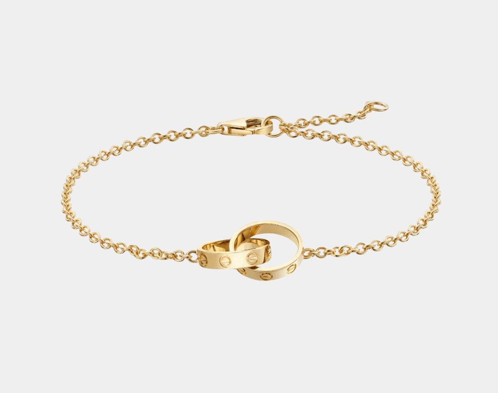 Love Bracelet Gold Tone Ring Interlocking Chain