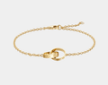 Love Bracelet Gold Tone Ring Interlocking Chain