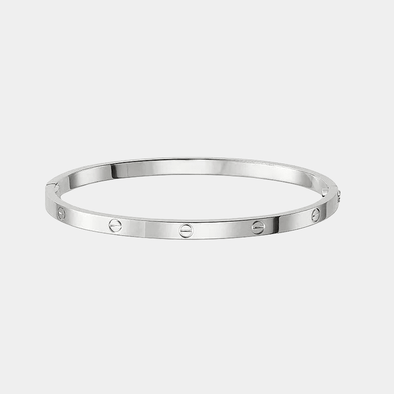 Love Bracelet Clip On Style Silver Tone