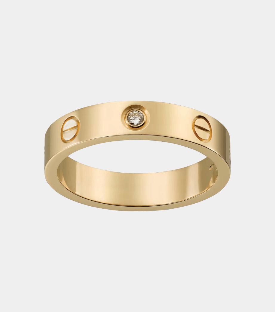Love Ring Eternity Gold Tone With Crystal