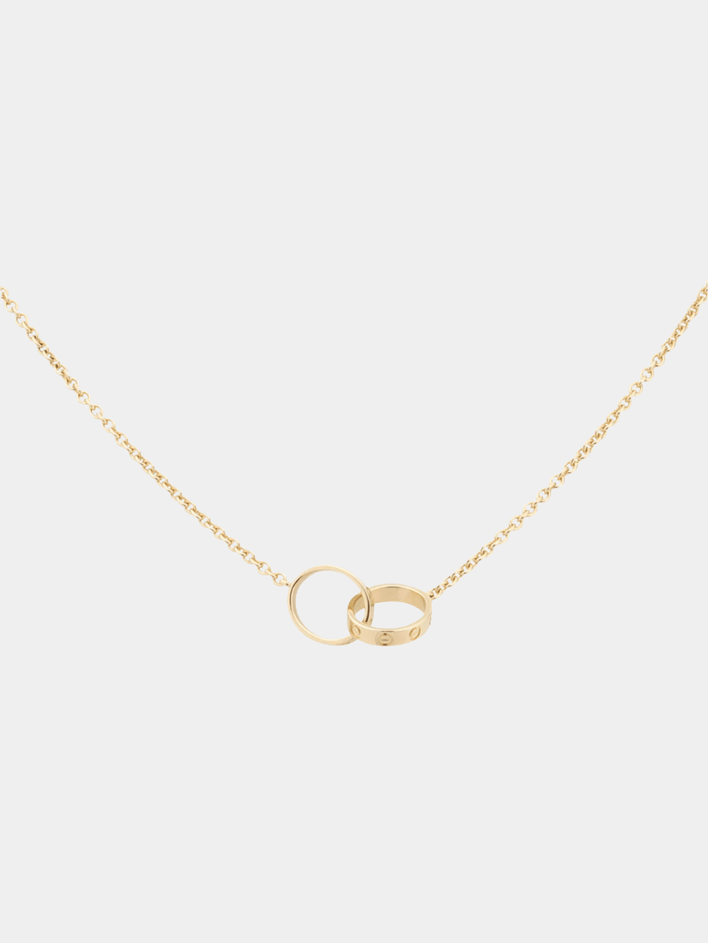 Love Necklace Gold Tone Interlocking Pendant