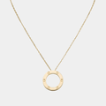 Love Necklace Round Gold Tone Pendant
