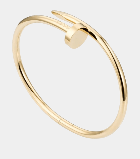 Nail Bracelet Bangle Plain Gold Tone