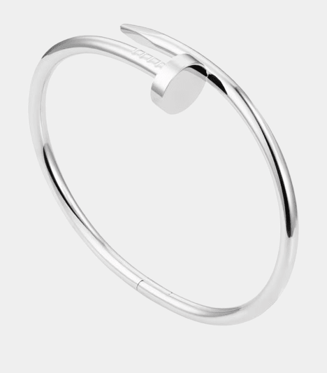 Nail Bracelet Bangle Plain Silver Tone Bracelet