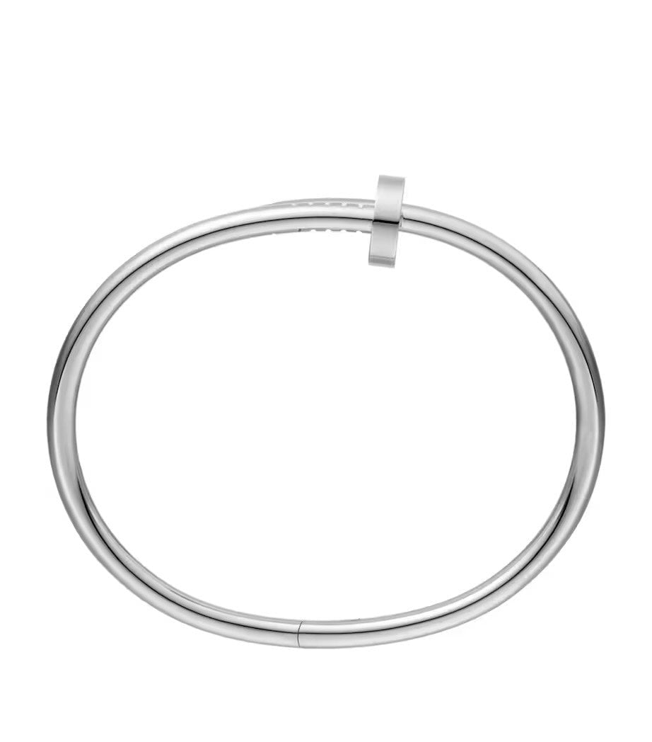 Nail Bracelet Bangle Plain Silver Tone Bracelet