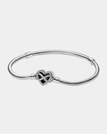 Heart Infinity Charm Bracelet In Silver Tone