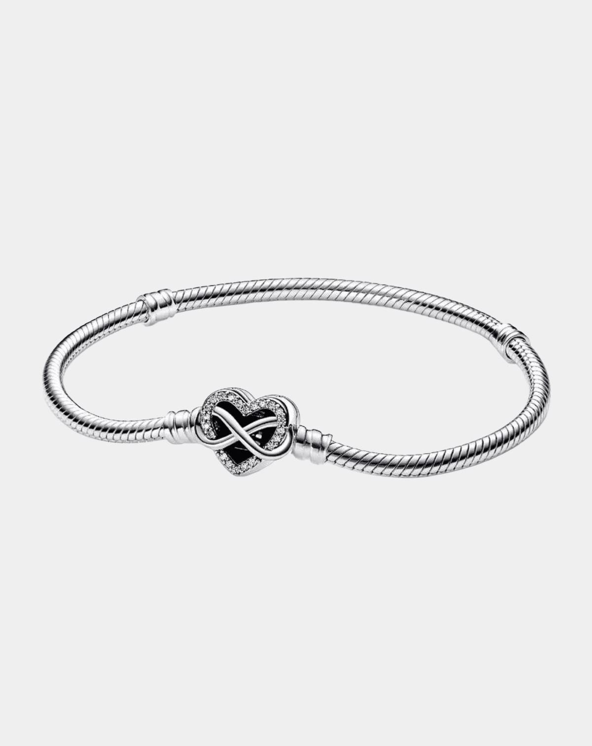 Heart Infinity Charm Bracelet In Silver Tone