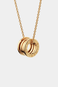 Ring Necklace Round Cut Gold Tone