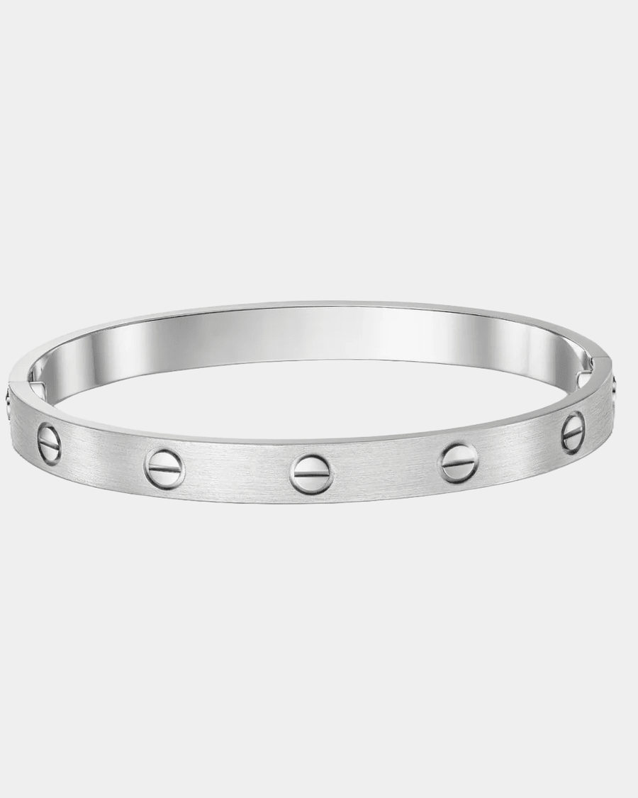 Screw Bangle Love Bracelet In Silver Tone
