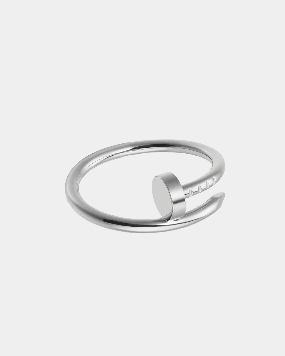 Silver Tone Nail Ring
