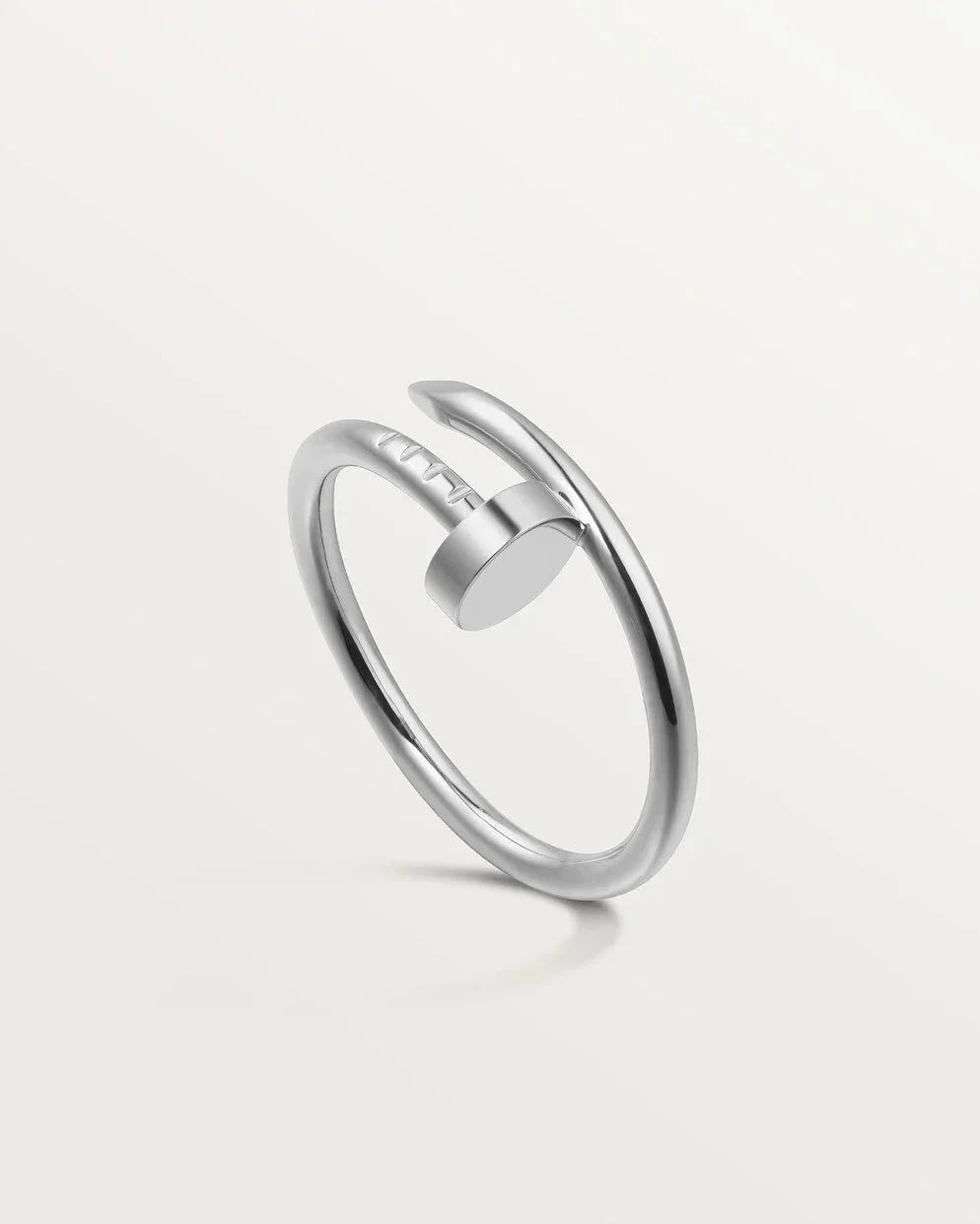 Silver Tone Nail Ring